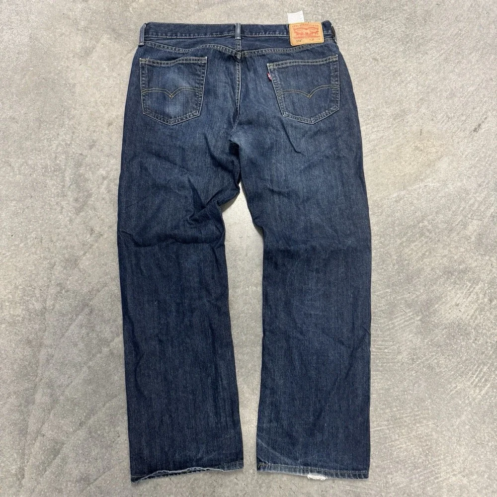 Levi's 559 Jeans Mens 36x32 Blue Cotton Denim Straight Leg Relaxed Fit Workwear
